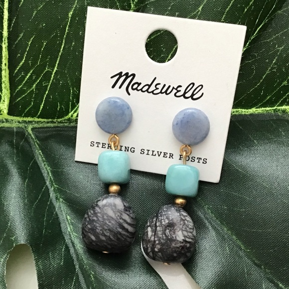 Madewell Earrings Semiprecious Stones New With Tag Rare Statement - Picture 3 of 8
